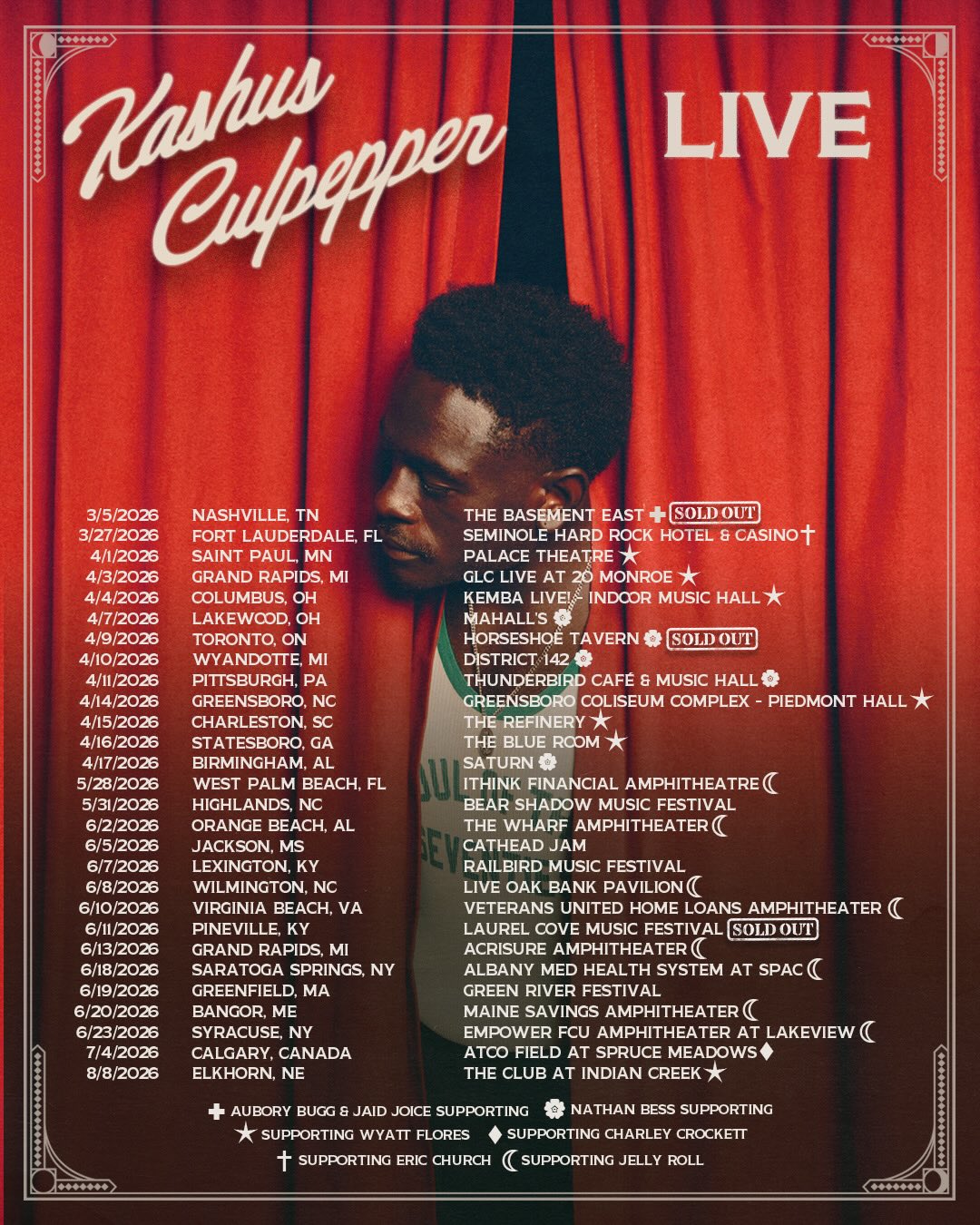 Kashus Culpepper Gary The Torch Tour Poster 2026