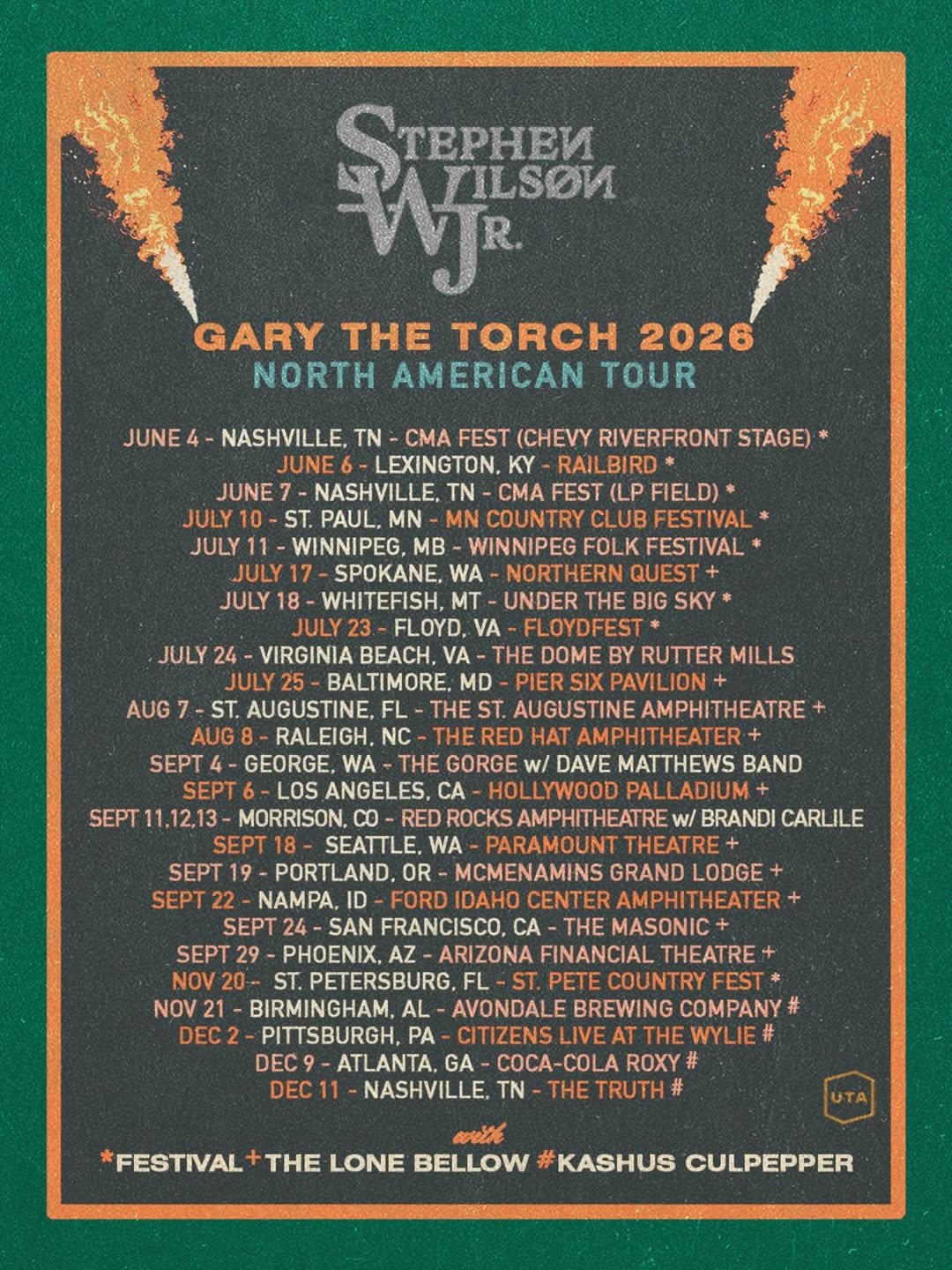 Kashus Culpepper Gary The Torch Tour Poster 2026
